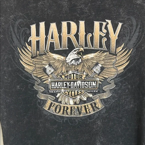 Harley-Davidson Black and Gold Cotton Studded Embellished Top from Nags Head NC - Picture 4 of 11